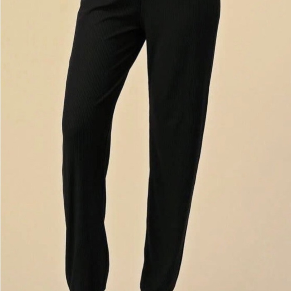 Brand New!!!   Black Ribbed Joggers